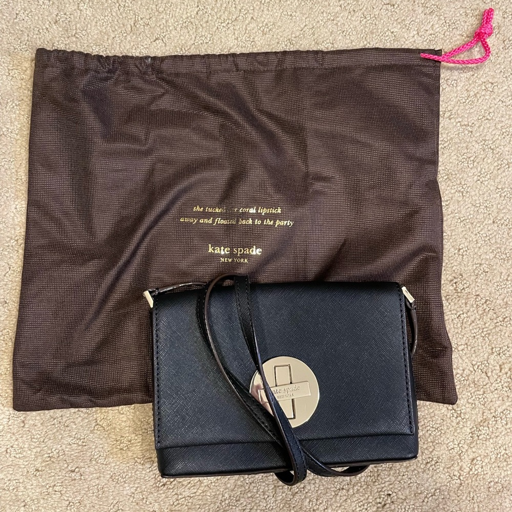 Late Spade Black Mini Crossbody